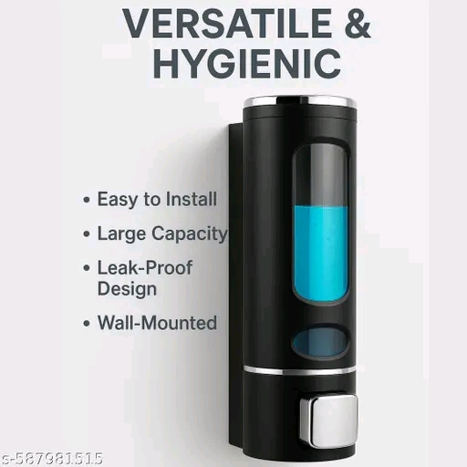 Wall Mounted ABS Soap Dispenser 1L – Black Liquid Soap & Sanitizer Holder