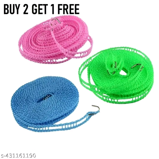 Windproof Clothes Drying Rope Set of 3 – 5 Meter Laundry Line for Indoor & Outdoor Use